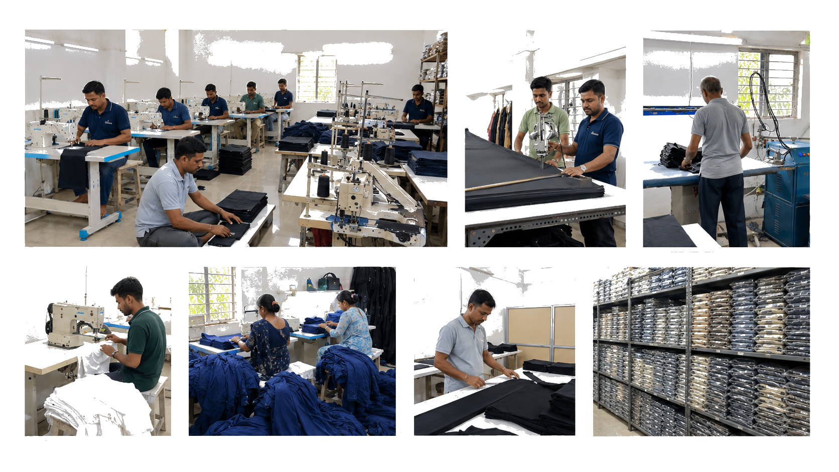 The DF ZENS workshop in Kolkata — cutting, sewing, and finishing in-house